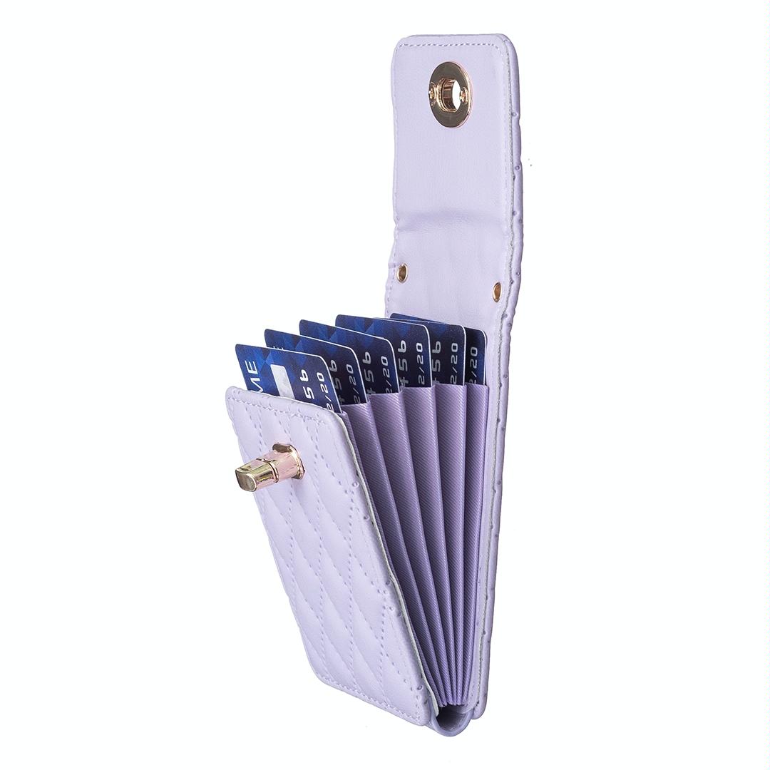 V562-G107339400ADE-202503281915-05 Vertical Card Bag With Metal Buckle For Mobile Phones - Purple - Image 6