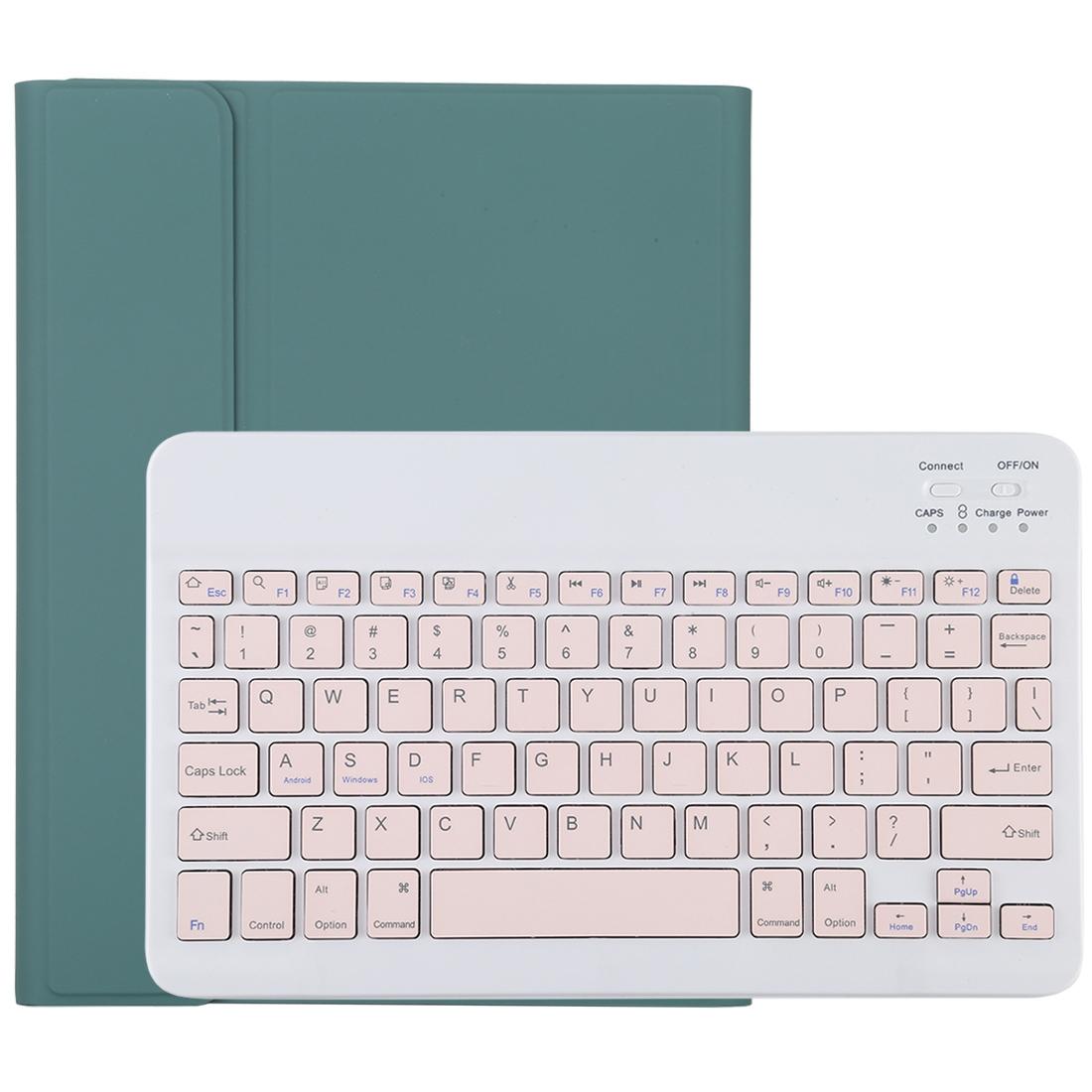 V562-G1105ORPI-202504291912-01 Bluetooth Tablet Case For Ipad Pro 11 With Detachable Microfiber Leather Pen Slot & Holder - Green - Image 2