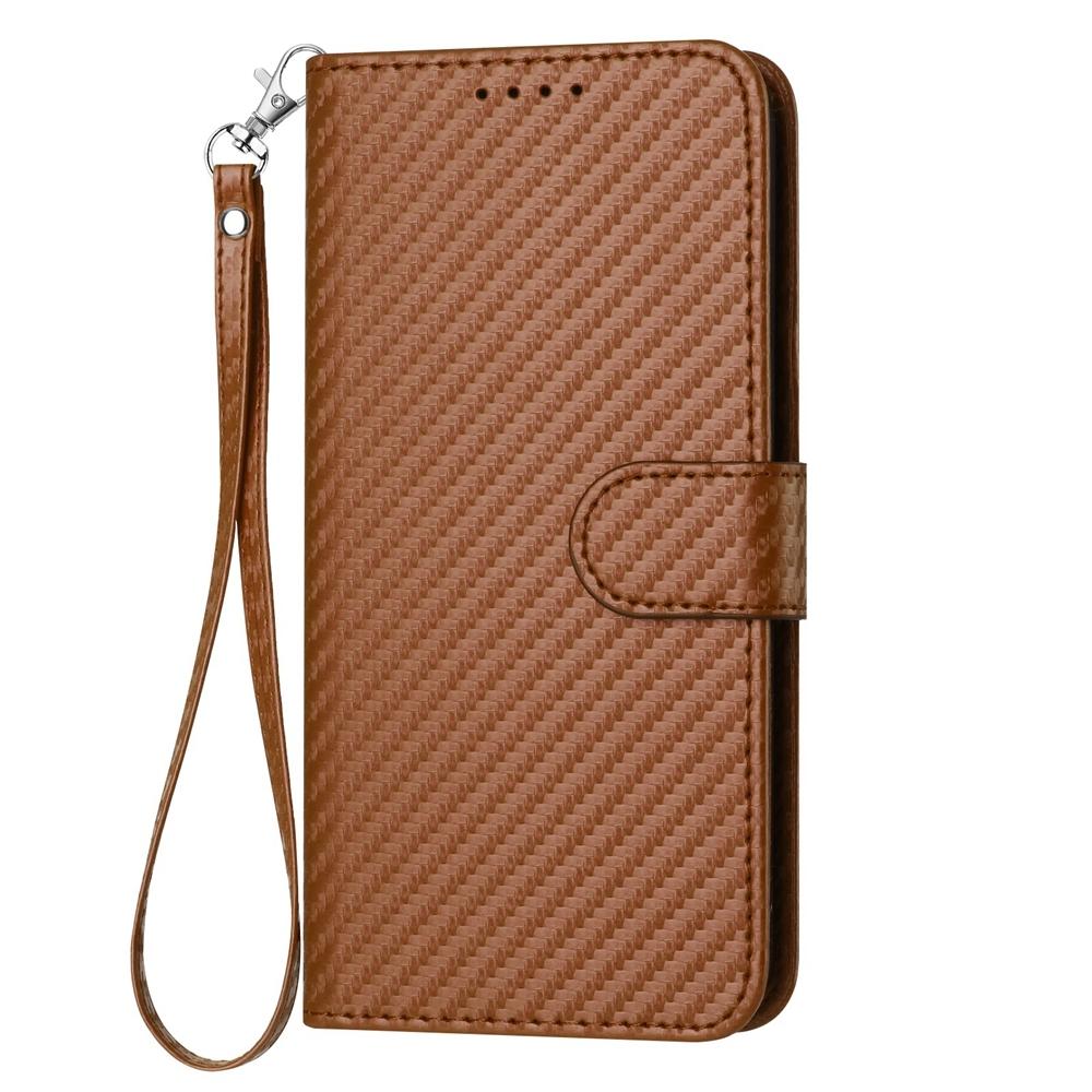 V562-G209615600ADE-202505221911-02 For Samsung Galaxy Z Fold4 5G Carbon Fiber Leather Phone Case With Lanyard - Pink - Image 3