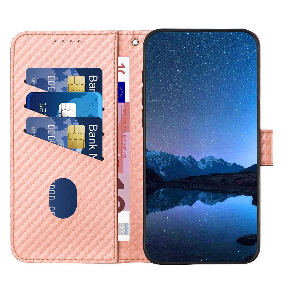 V562-G209615600ADE-202505221911-06 For Samsung Galaxy Z Fold4 5G Carbon Fiber Leather Phone Case With Lanyard - Pink - Image 7