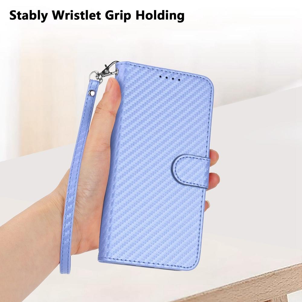 V562-G209615600ADE-202505221911-15 For Samsung Galaxy Z Fold4 5G Carbon Fiber Leather Phone Case With Lanyard - Pink - Image 16