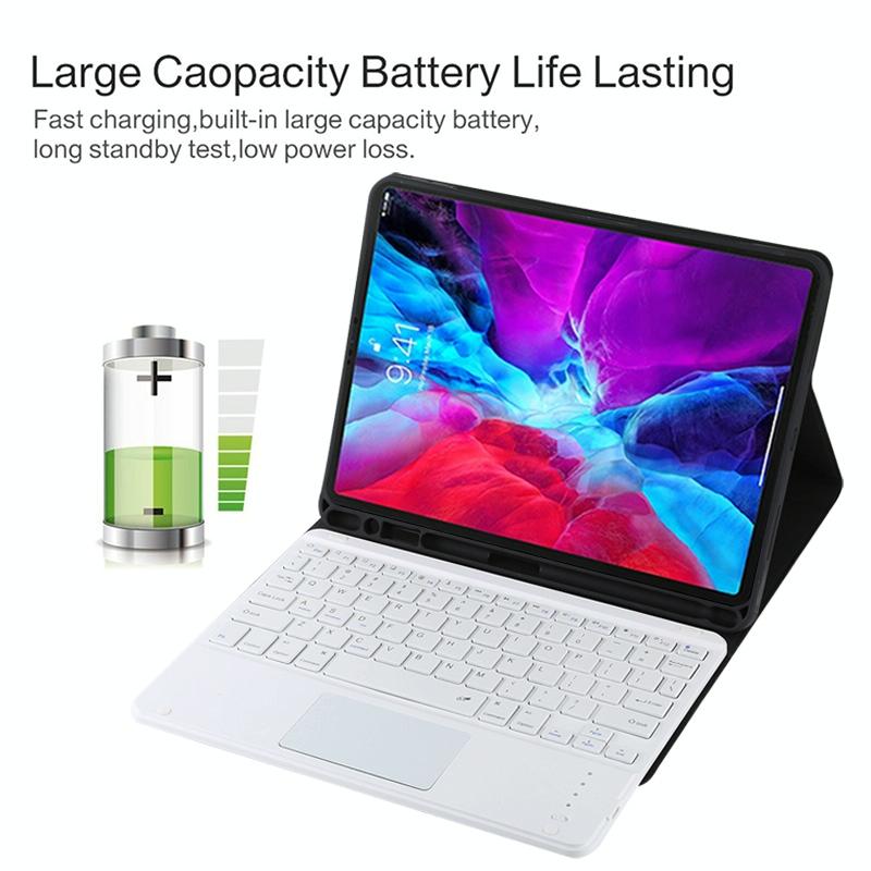 V562-G2415ORPI-202504291841-06 Bluetooth Tablet Case For Ipad Pro 11 With Touchpad & Pen Slot - Detachable Microfiber Leather - Green - Image 7