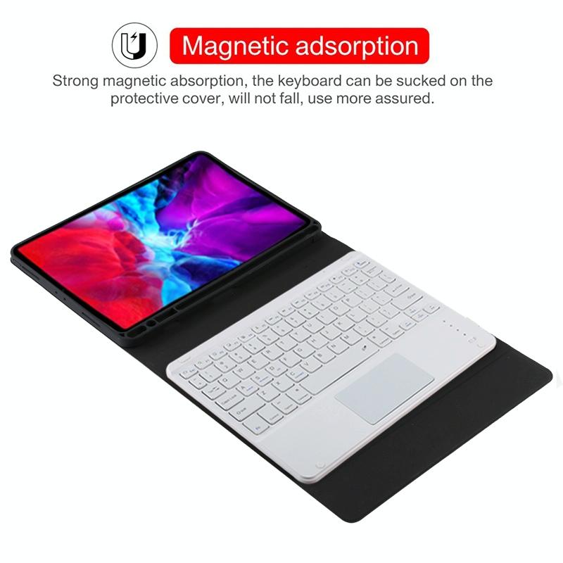 V562-G2415ORPI-202504291841-07 Bluetooth Tablet Case For Ipad Pro 11 With Touchpad & Pen Slot - Detachable Microfiber Leather - Green - Image 8