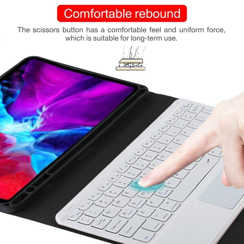 V562-G2415ORPI-202504291841-09 Bluetooth Tablet Case For Ipad Pro 11 With Touchpad & Pen Slot - Detachable Microfiber Leather - Green - Image 10