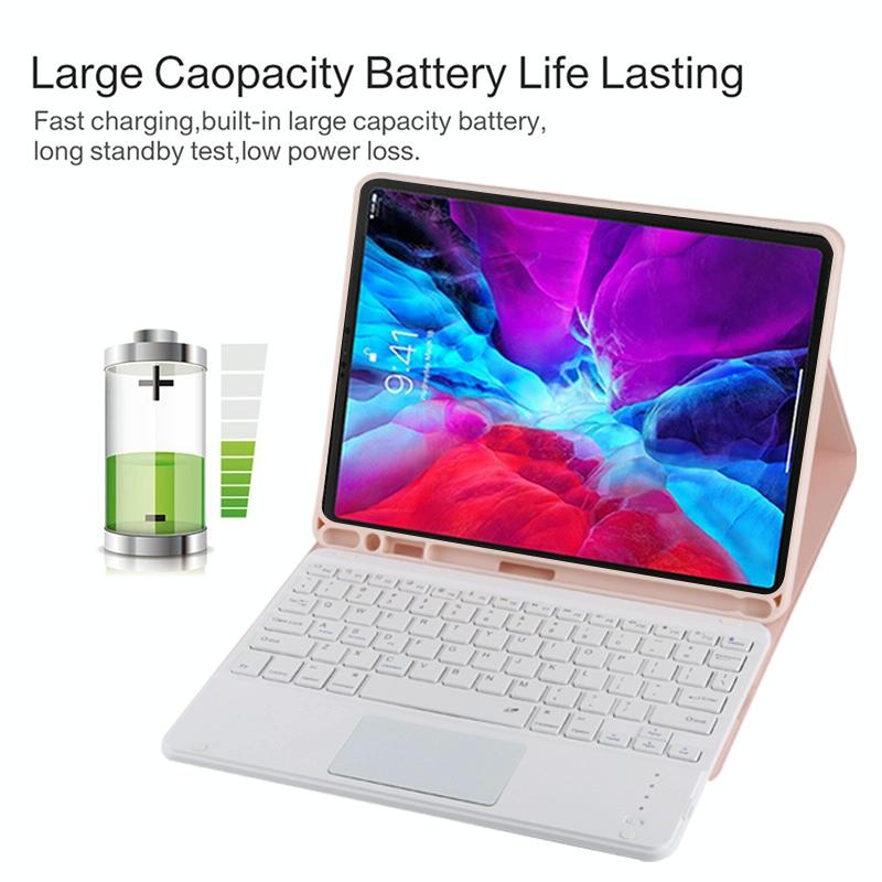 V562-G2415ORPI-202504291841-15 Bluetooth Tablet Case For Ipad Pro 11 With Touchpad & Pen Slot - Detachable Microfiber Leather - Green - Image 16