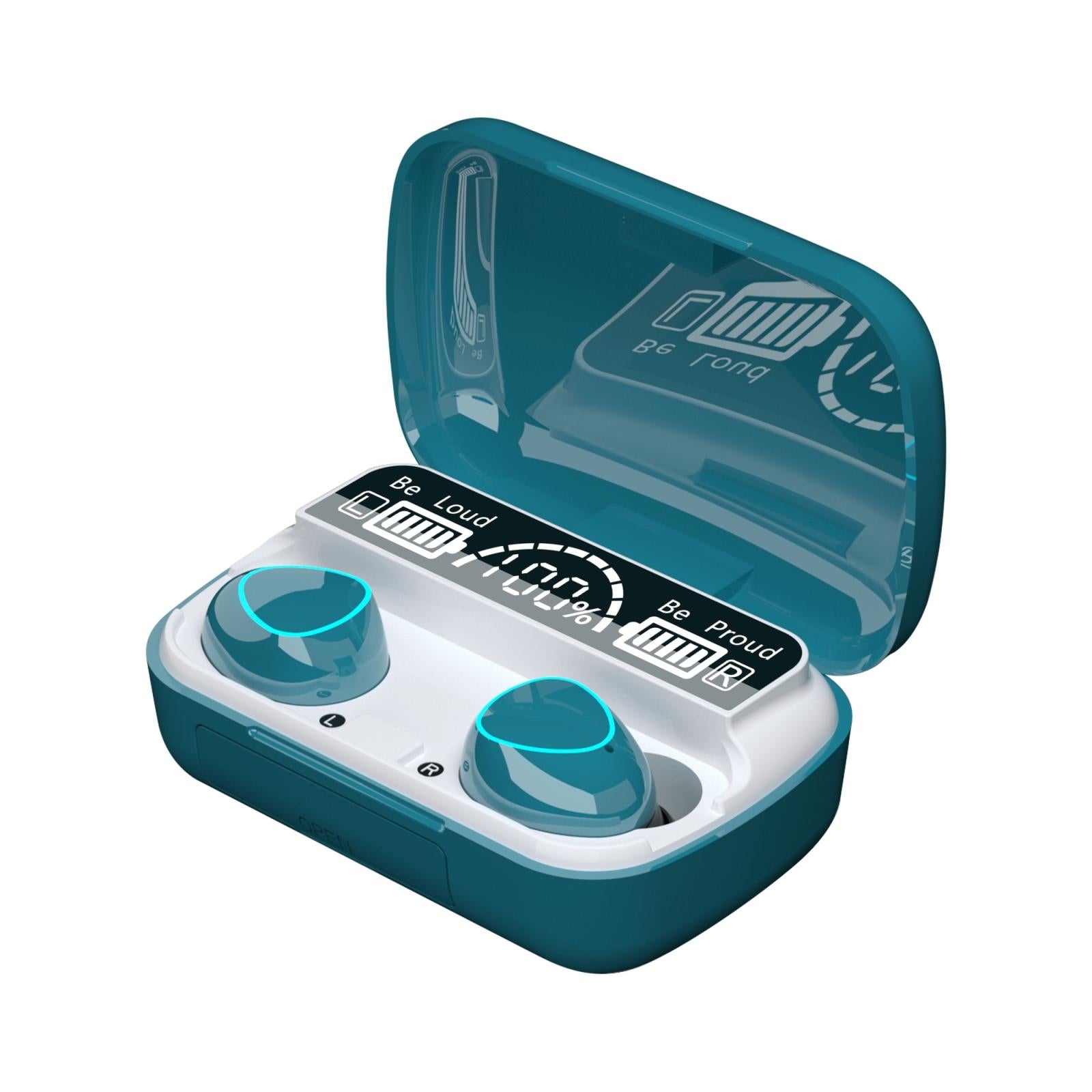 V562-G2570D6PI-202505222110-01 Wireless Bluetooth 5.0 Earphones with Digital Display and Charging Box - Green - Image 2