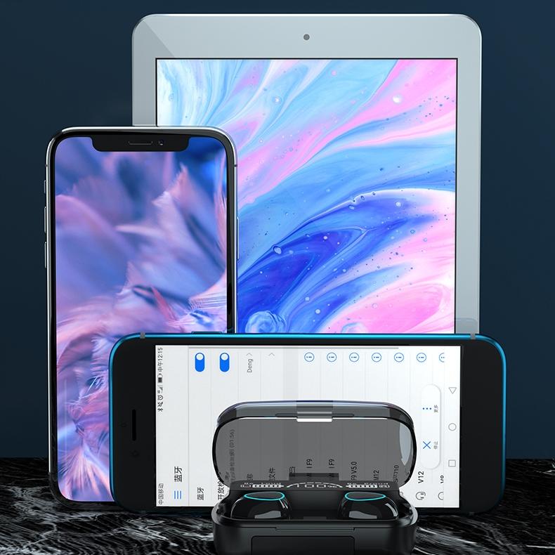 V562-G2570D6PI-202505222110-08 Wireless Bluetooth 5.0 Earphones with Digital Display and Charging Box - Green - Image 9