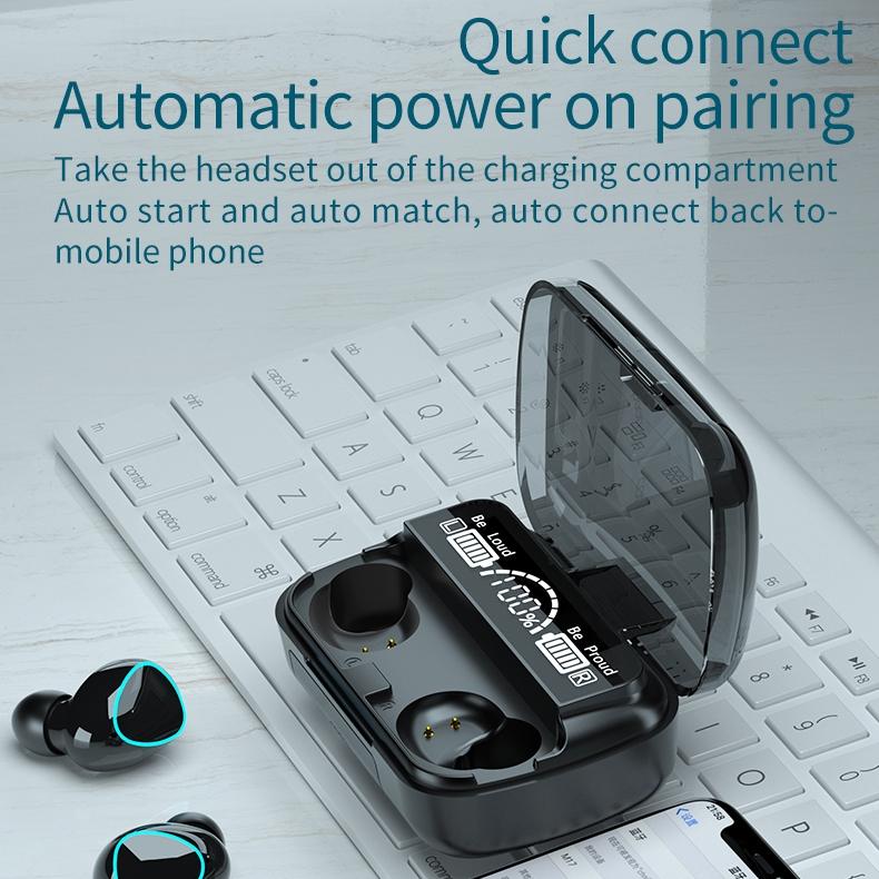 V562-G2570D6PI-202505222110-09 Wireless Bluetooth 5.0 Earphones with Digital Display and Charging Box - Green - Image 10