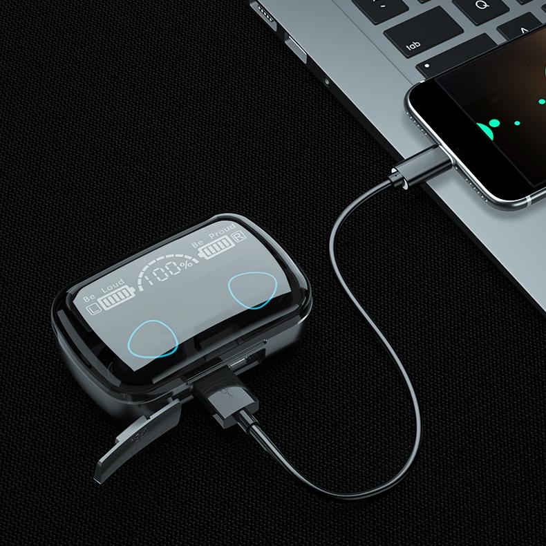 V562-G2570D6PI-202505222110-12 Wireless Bluetooth 5.0 Earphones with Digital Display and Charging Box - Green - Image 13