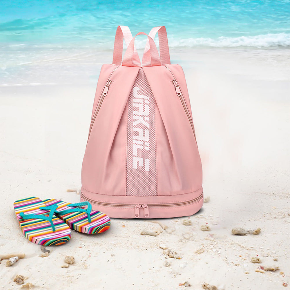 V562-GU23-J640PINK-202503261941-02 Vibe Geeks Water Resistantion Sports Backpack Gym Bag with Shoes Compartment - Pink - Image 3