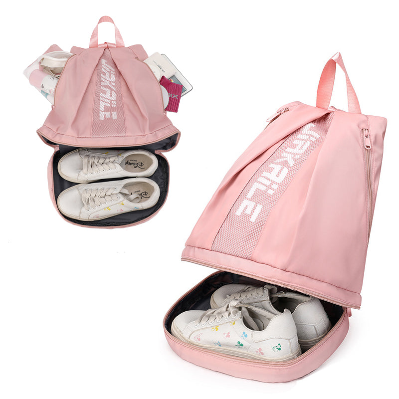 V562-GU23-J640PINK-202503261941-09 Vibe Geeks Water Resistantion Sports Backpack Gym Bag with Shoes Compartment - Pink - Image 10