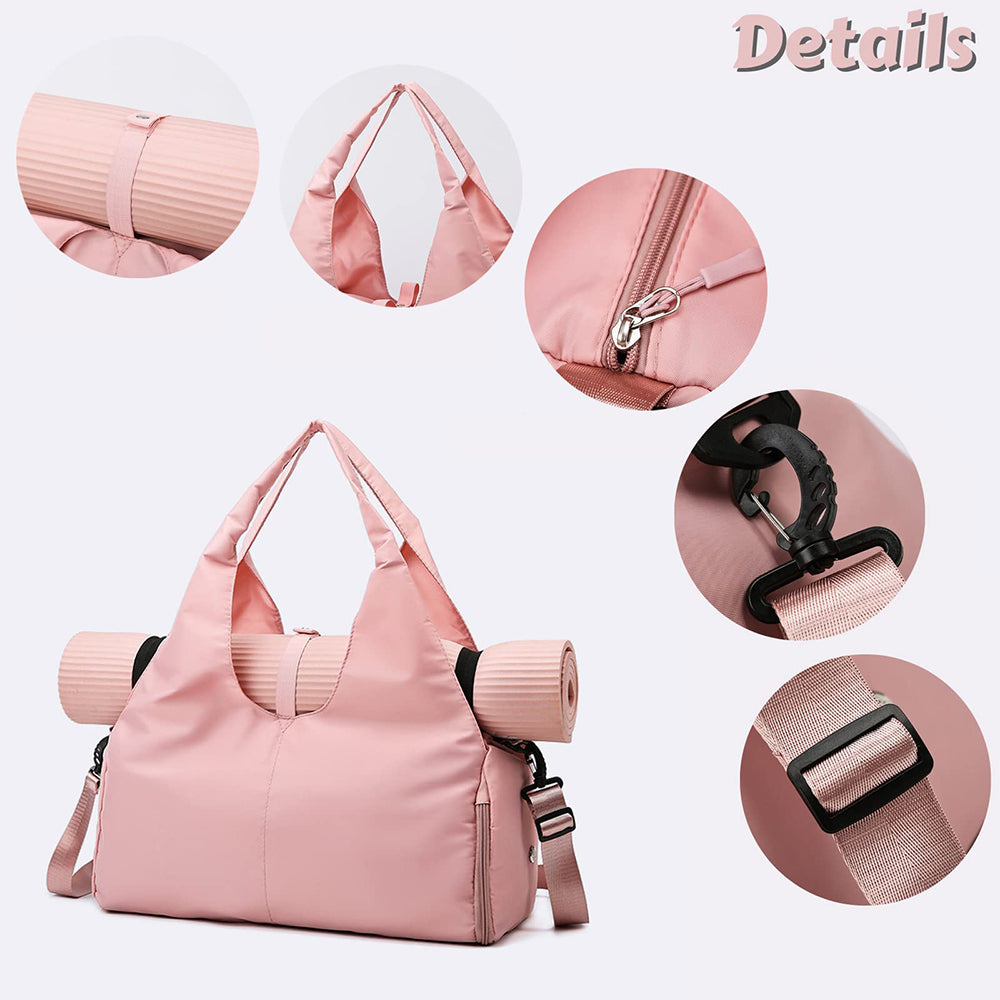 V562-GU23-J641PINK-202503280147-03 Vibe Geeks Large Capacity Dry and Wet Separation Wear-resistant Sports Fitness Storage Bag - Pink - Image 4