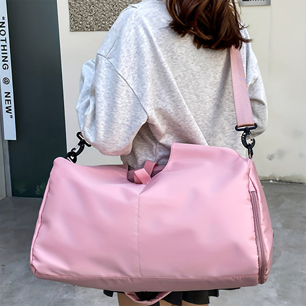 V562-GU23-J641PINK-202503280147-08 Vibe Geeks Large Capacity Dry and Wet Separation Wear-resistant Sports Fitness Storage Bag - Pink - Image 9