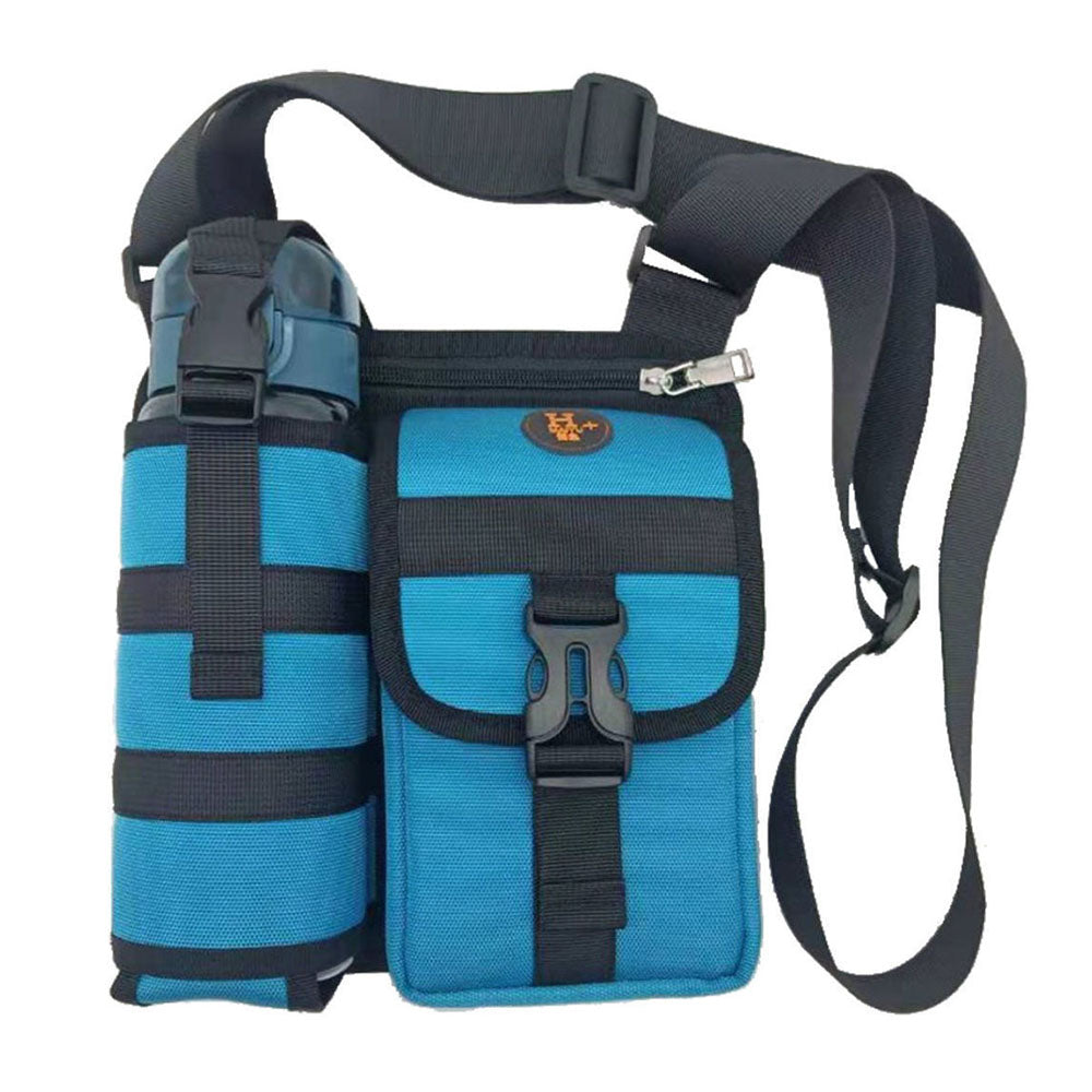 V562-GU24-JA308BLUE-202503280205-00 Vibe Geeks Waterproof Camping Wear Resistant Chest Crossbody Sling Shoulder Bags with Water Bottle Holder - Blue - Image 1