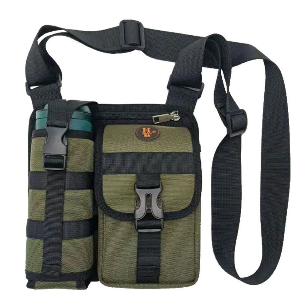 V562-GU24-JA308GREEN-202503280205-00 Vibe Geeks Waterproof Camping Wear Resistant Chest Crossbody Sling Shoulder Bags with Water Bottle Holder - Green - Image 1