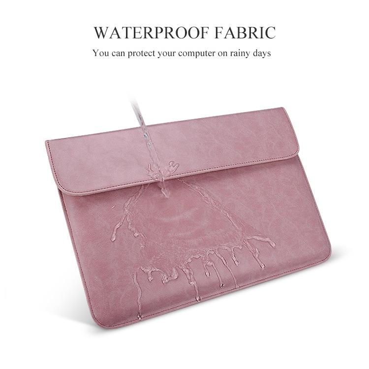 V562-H0010BL-202504021941-08 Horizontal Magnetic Leather Laptop Inner Bag - Invisible Buckle - Grey - Image 9