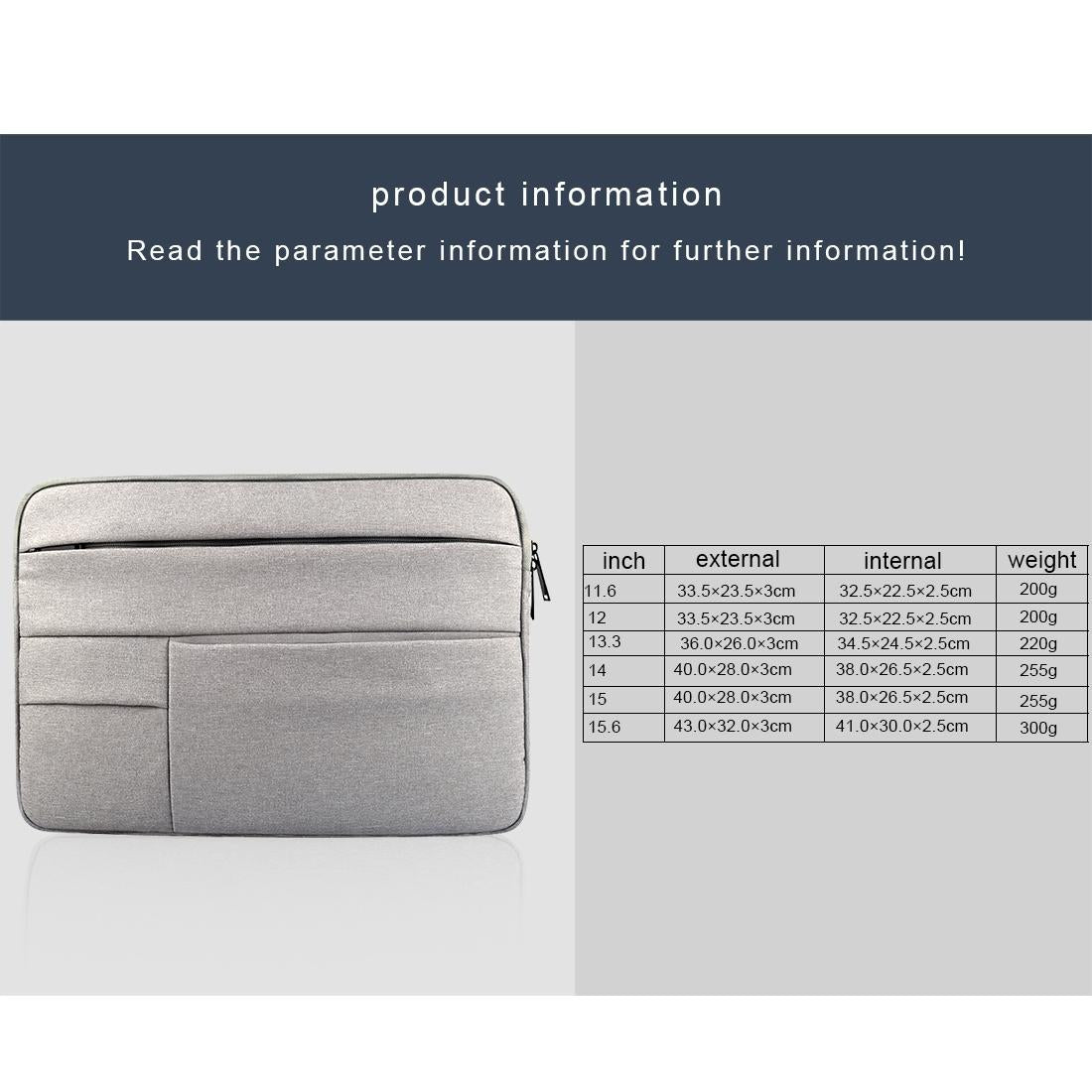V562-H0956CH-202504022052-09 Portable Oxford Cloth Laptop Bag For 12 Macbook And Tablets - Grey - Image 10