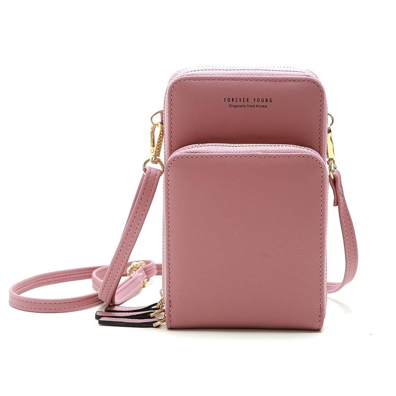V562-H1002789650DBT-202505191636-00 Women Pu Mobile Phone Shoulder Bag Large Capacity - Pink - Image 1