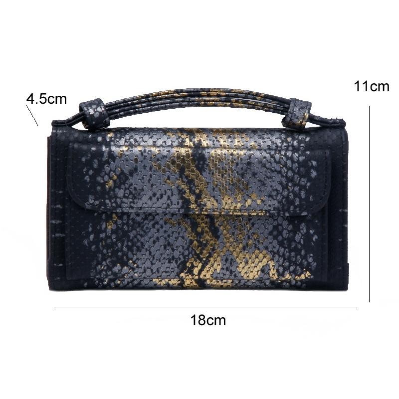V562-H1098022750DBT-202504021920-03 Sequin Snake Print Wrist Bag - Multifunctional Chain Wallet - Khaki - Image 4