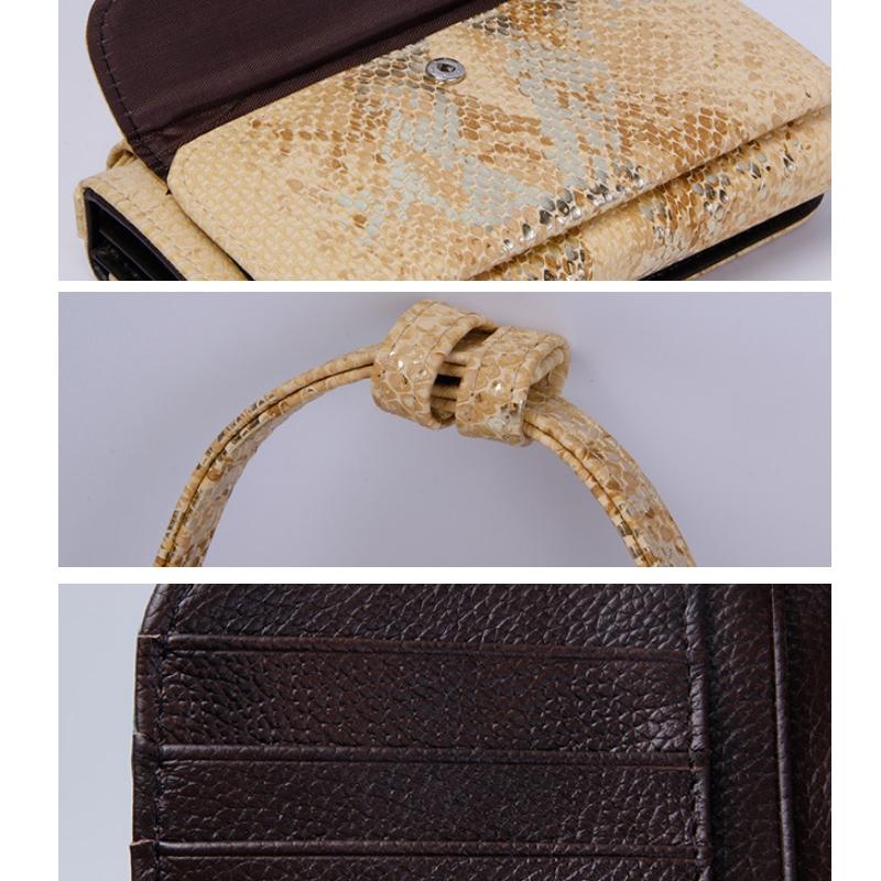 V562-H1098022750DBT-202504021920-04 Sequin Snake Print Wrist Bag - Multifunctional Chain Wallet - Khaki - Image 5