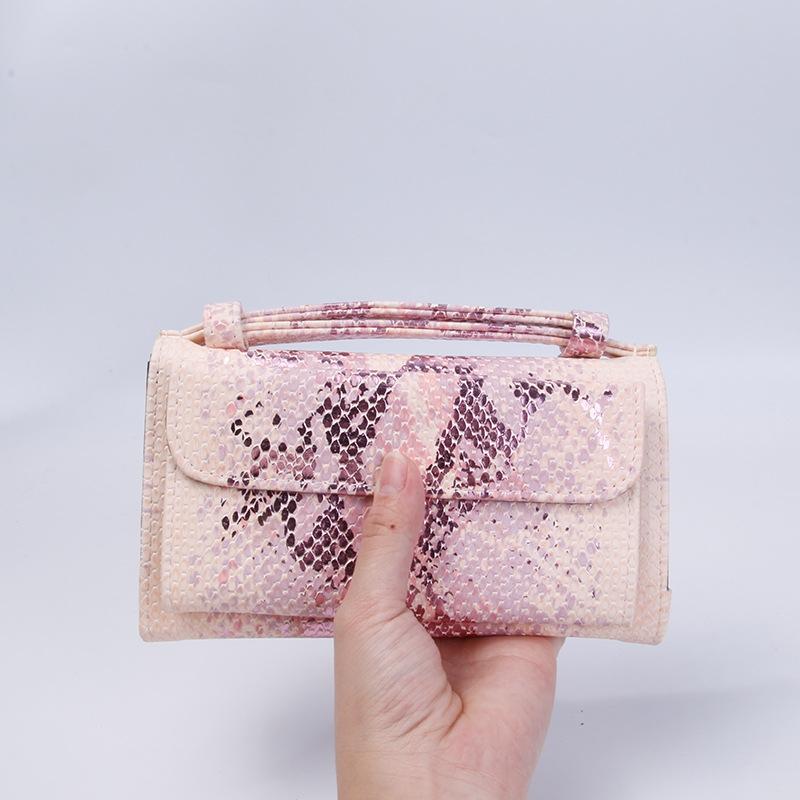 V562-H1098022750DBT-202504021920-05 Sequin Snake Print Wrist Bag - Multifunctional Chain Wallet - Khaki - Image 6