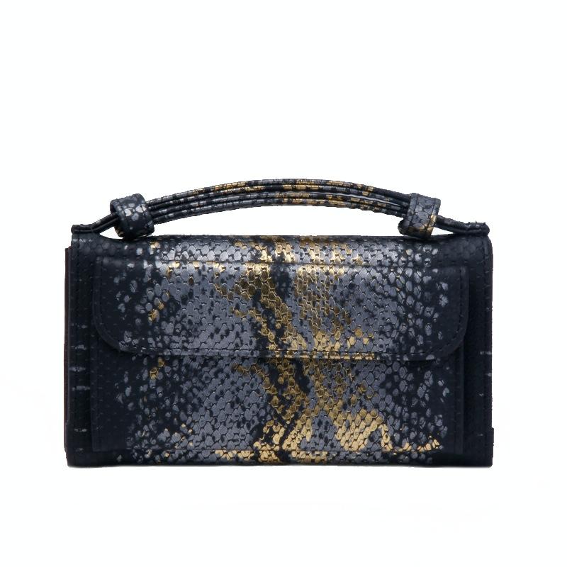 V562-H1098022750DBT-202504021920-07 Sequin Snake Print Wrist Bag - Multifunctional Chain Wallet - Khaki - Image 8