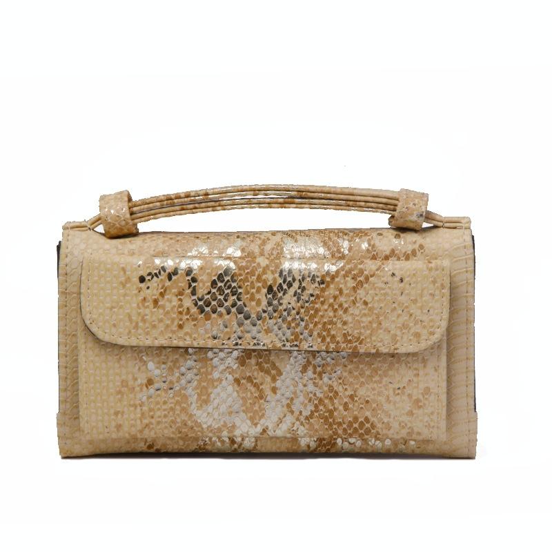 V562-H1098022750DBT-202504021920-14 Sequin Snake Print Wrist Bag - Multifunctional Chain Wallet - Khaki - Image 15