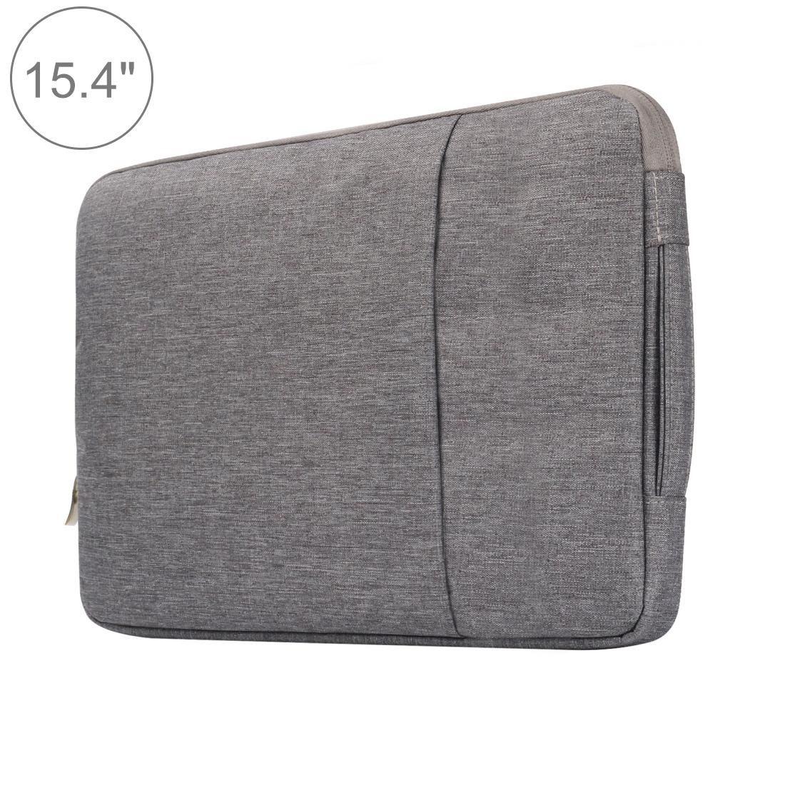 V562-H2101BL-202504251821-00 Universal Denim Laptop Bag for 15.4 Inch Notebooks - Fits Macbook Air / Pro - Portable & Stylish - 39.2x28.5x2cm - Grey - Image 1