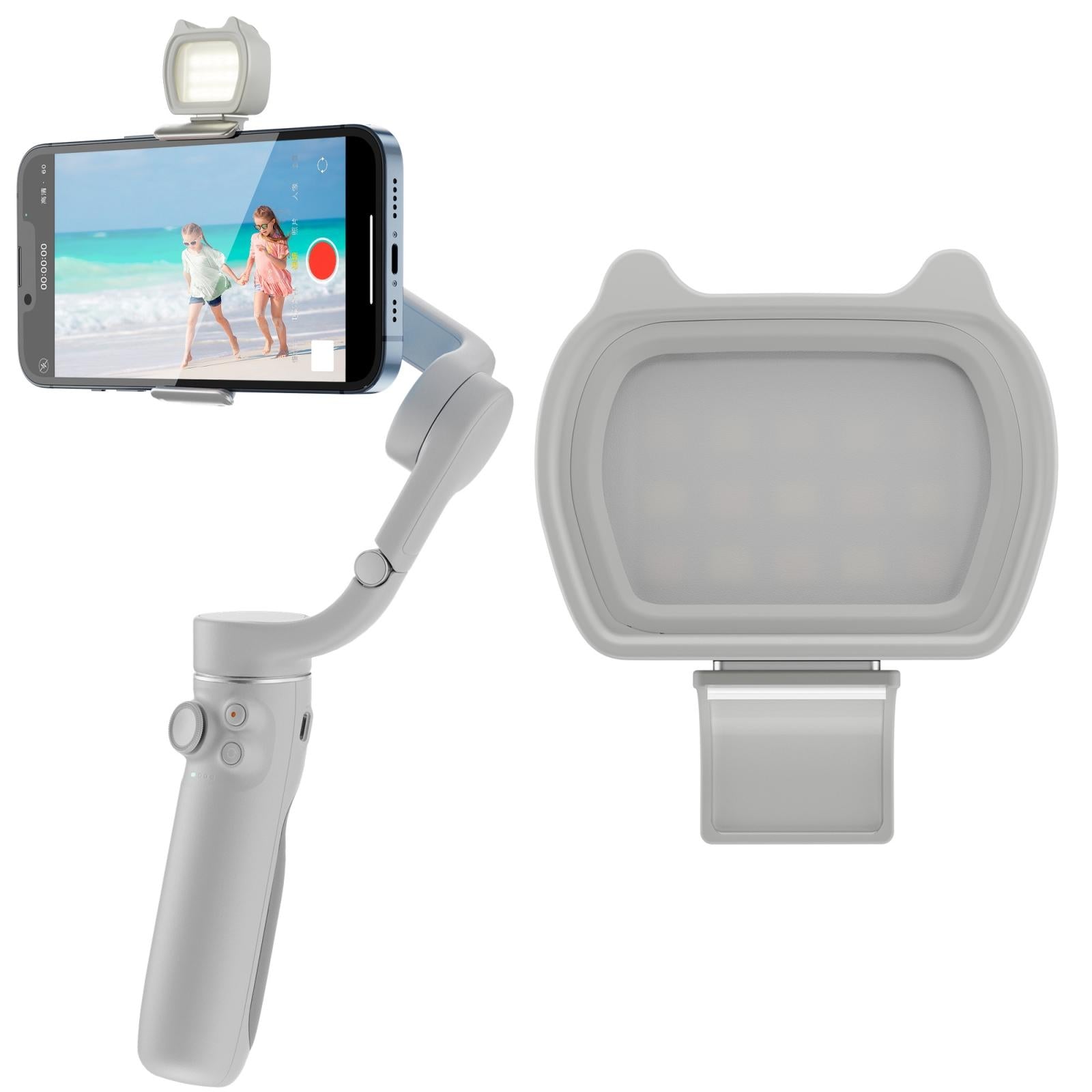 V562-H3741POD-202503031335-00 Universal Cat Ears Magnetic Fill Light for Dji Om Series - Multi Functional Beauty Selfie Light - Image 1