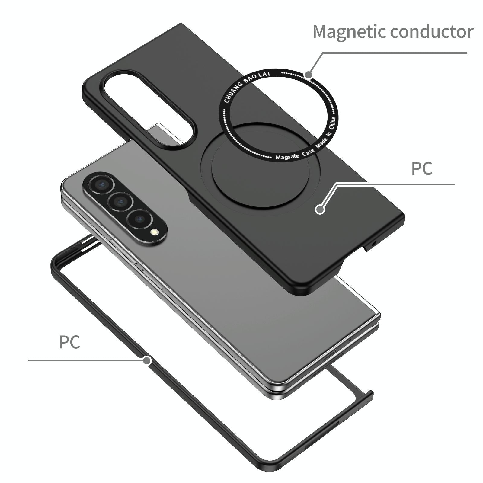 V562-H401496300ADE-202503211245-04 For Samsung Galaxy Z Fold4 5G Secure & Portable Magnetic Folding Case - Purple - Image 5