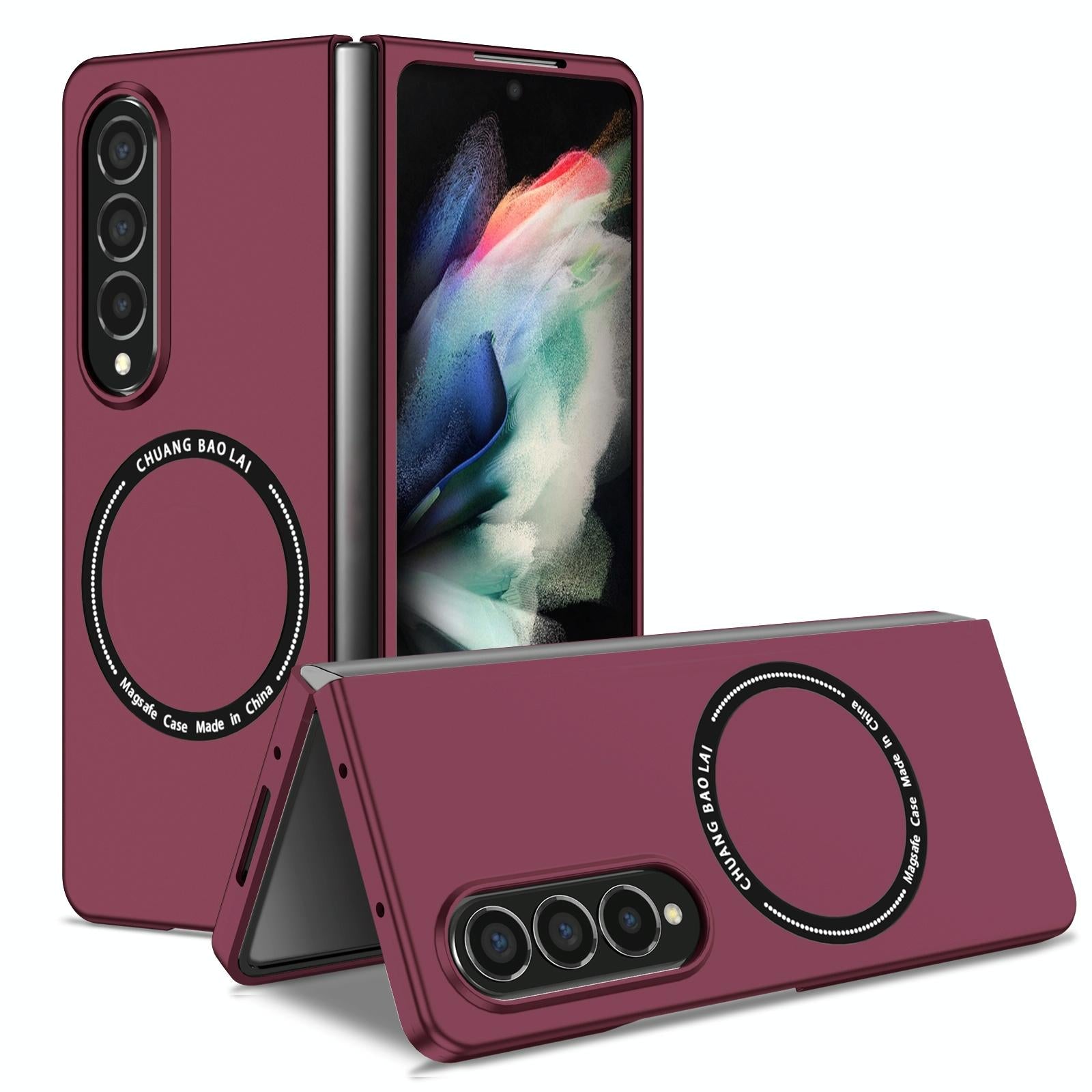 V562-H401496300ADE-202503211245-08 For Samsung Galaxy Z Fold4 5G Secure & Portable Magnetic Folding Case - Purple - Image 9
