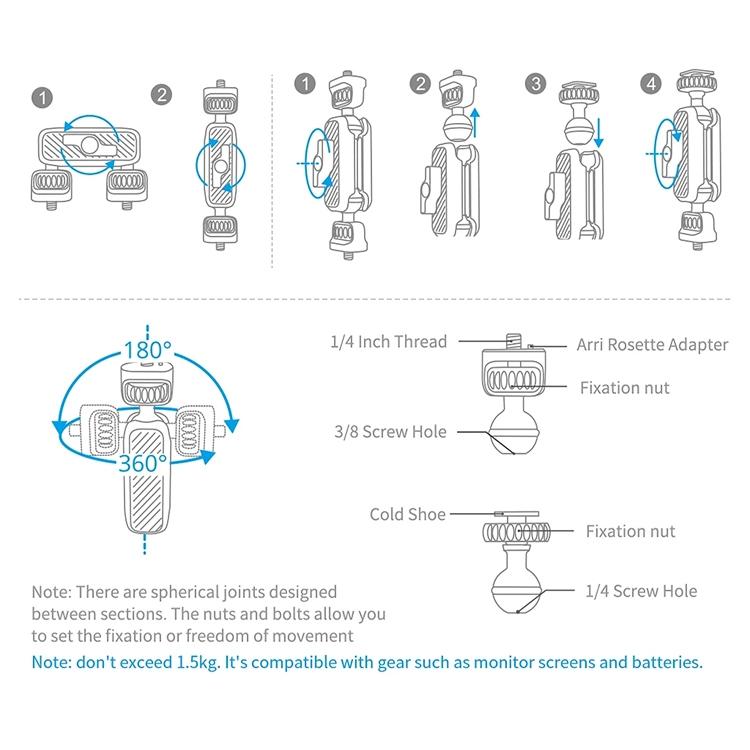 V562-H4201ACD-202503062030-03 Adjustable Magic Arm Mount For Slr Camera - Grey - Image 4