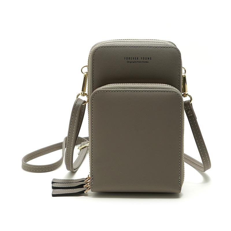 V562-I1002789650DBT-202505191637-00 Women Pu Mobile Phone Shoulder Bag Large Capacity - Gray - Image 1