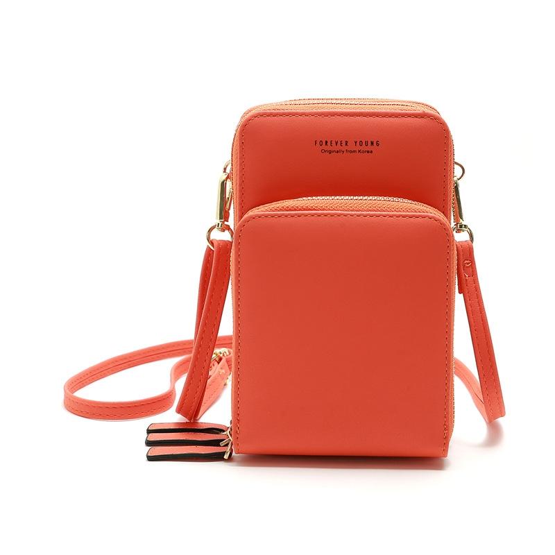 V562-J1002789650DBT-202505191637-00 Women Pu Mobile Phone Shoulder Bag Large Capacity - Orange - Image 1