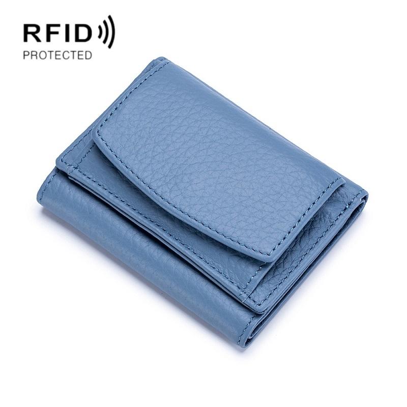 V562-J1019961060DBT-202506201711-02 Compact Rfid Leather Coin Purse Wallet - Secure & Stylish - Rice White - Image 3