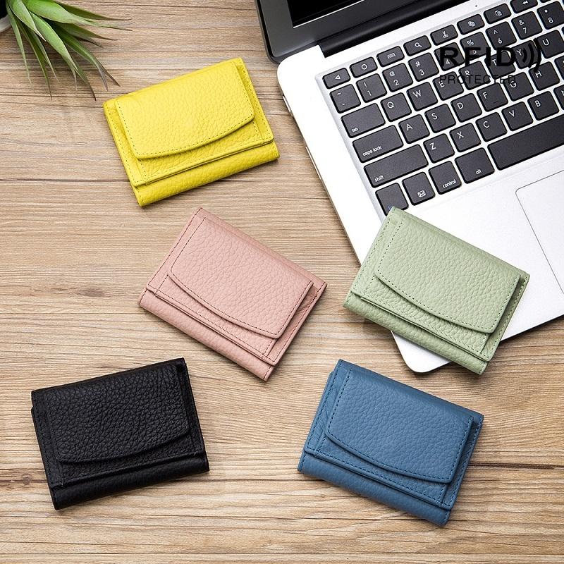 V562-J1019961060DBT-202506201711-06 Compact Rfid Leather Coin Purse Wallet - Secure & Stylish - Rice White - Image 7