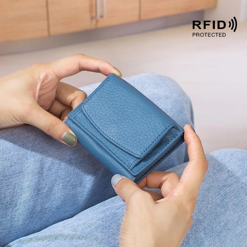 V562-J1019961060DBT-202506201711-07 Compact Rfid Leather Coin Purse Wallet - Secure & Stylish - Rice White - Image 8
