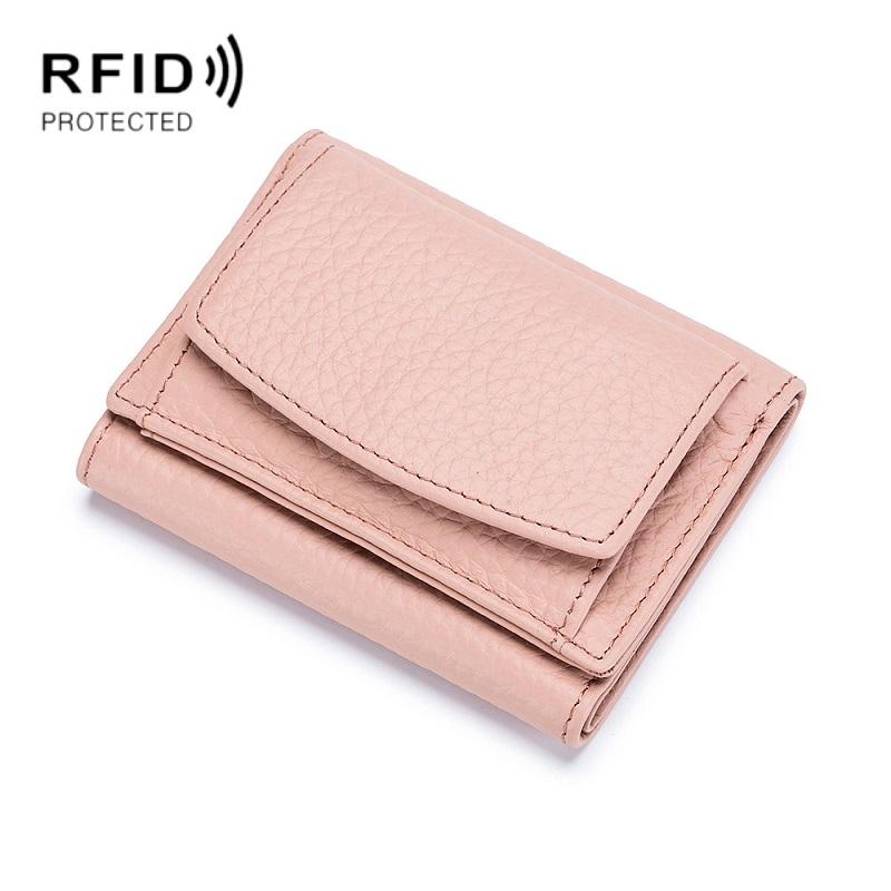 V562-J1019961060DBT-202506201711-14 Compact Rfid Leather Coin Purse Wallet - Secure & Stylish - Rice White - Image 15