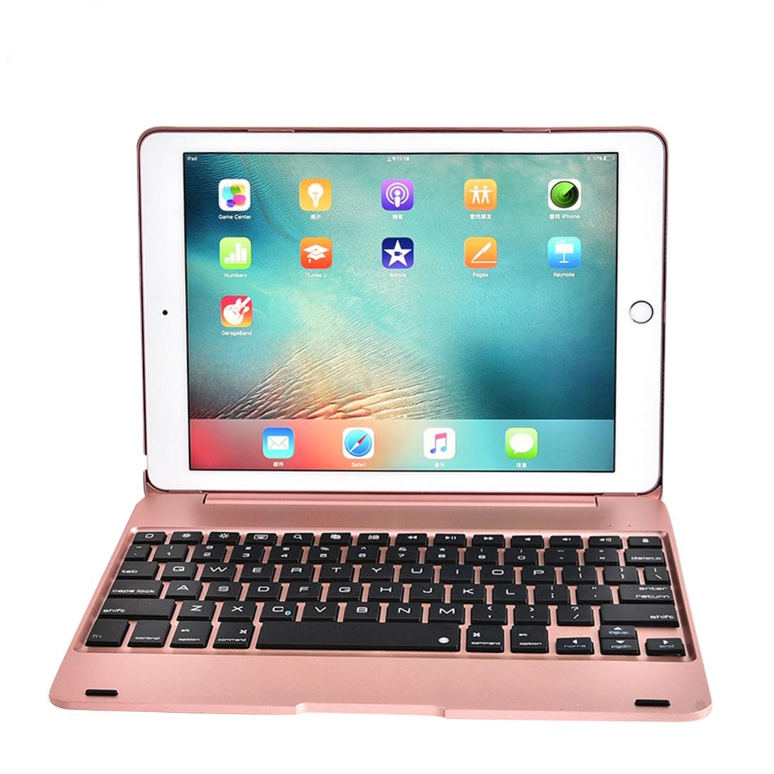 V562-J3300ORPI-202504291840-01 Horizontal Flip Tablet Case With Bluetooth Keyboard For Ipad Pro 9.7 / Ipad Air 2 - Gold - Image 2