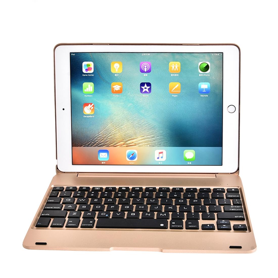 V562-J3300ORPI-202504291840-10 Horizontal Flip Tablet Case With Bluetooth Keyboard For Ipad Pro 9.7 / Ipad Air 2 - Gold - Image 11