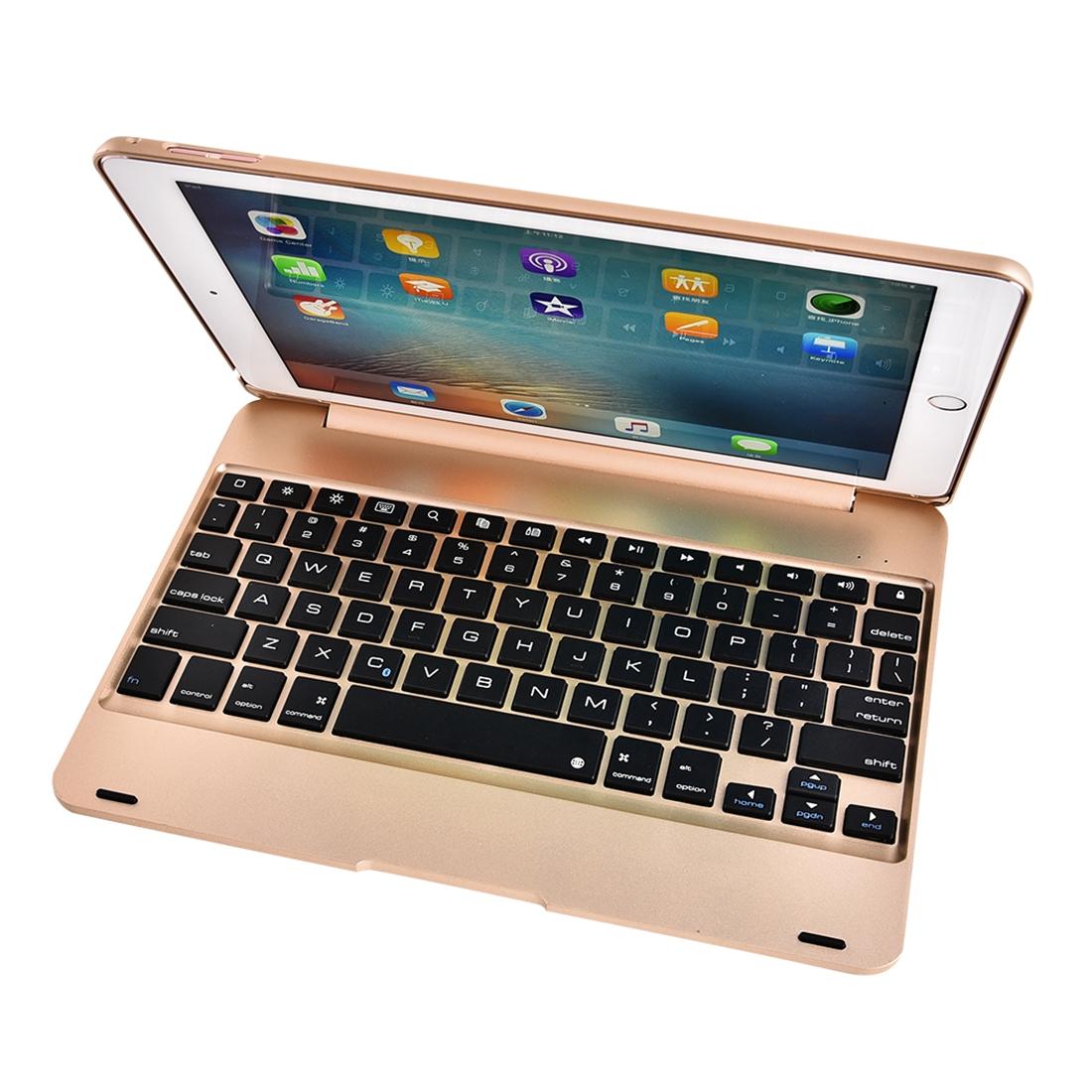V562-J3300ORPI-202504291840-11 Horizontal Flip Tablet Case With Bluetooth Keyboard For Ipad Pro 9.7 / Ipad Air 2 - Gold - Image 12