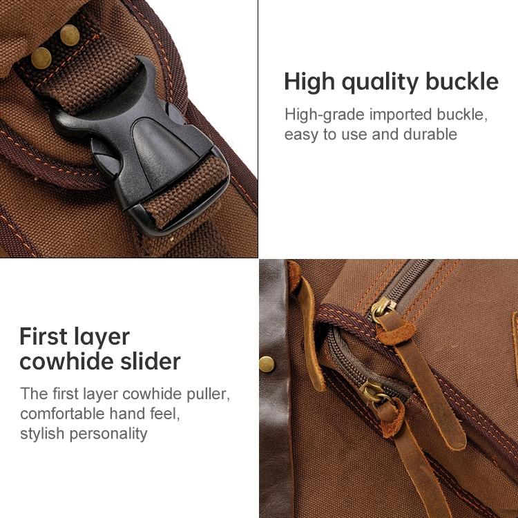 V562-K3322BCC-202503041253-06 Multi Function Canvas Chest Bag Shoulder Messenger Crossby Bag - Khaki - Image 7