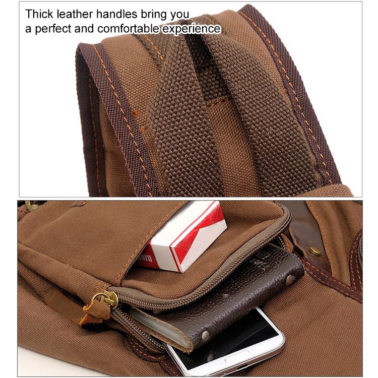 V562-K3322BCC-202503041253-07 Multi Function Canvas Chest Bag Shoulder Messenger Crossby Bag - Khaki - Image 8