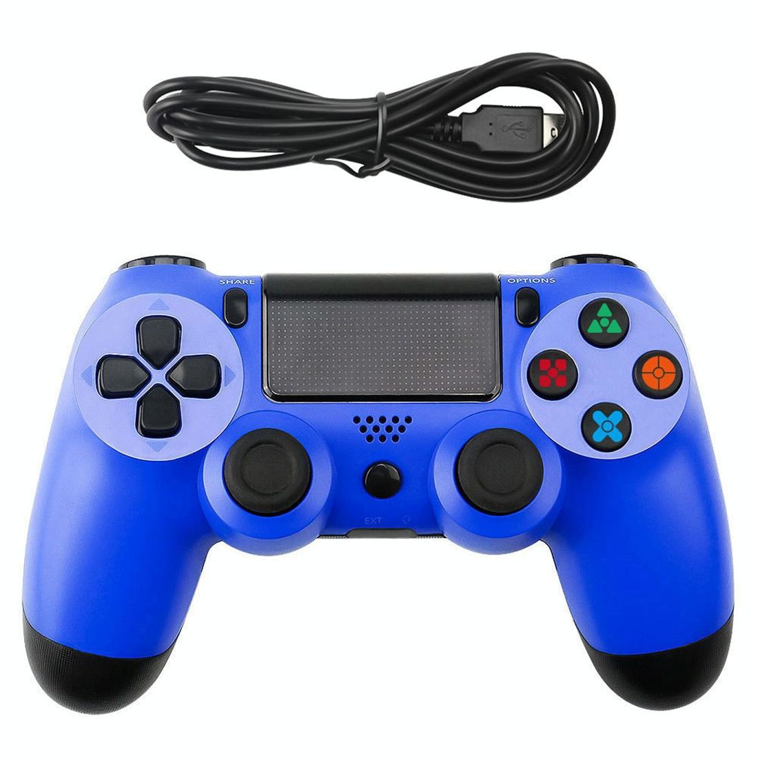 V562-L3701TN-202504181921-00 Ps4 Wired Gamepad with Snowflake Button Design - Blue - Image 1