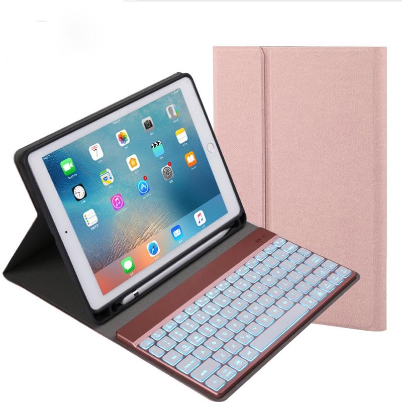 V562-L7200IRP-202504291921-01 Detachable Bluetooth Keyboard & Leather Tablet Case For Ipad Pro / Air 9.7 With Colourful Backlight & Holder - Blue - Image 2