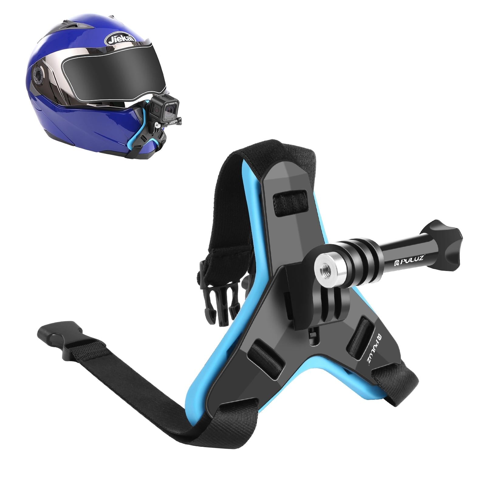 V562-L975UP-222109-00 Universal Chin Strap Mount for Action Cameras - Blue - Image 1