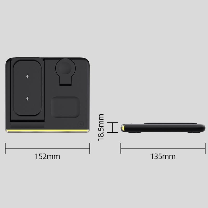 V562-W1589G8PI-202504212032-02 Foldable 15W Magnetic Wireless Charger With Ambient Light - White - Image 3