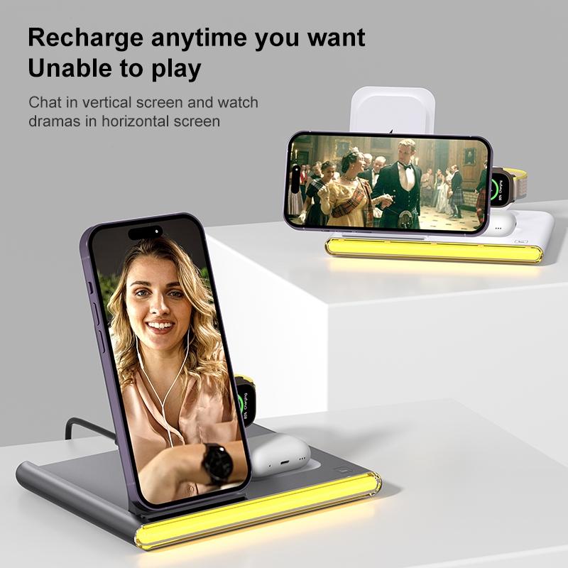 V562-W1589G8PI-202504212032-10 Foldable 15W Magnetic Wireless Charger With Ambient Light - White - Image 11