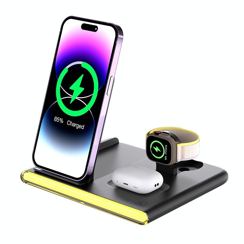 V562-W1589G8PI-202504212032-13 Foldable 15W Magnetic Wireless Charger With Ambient Light - White - Image 14