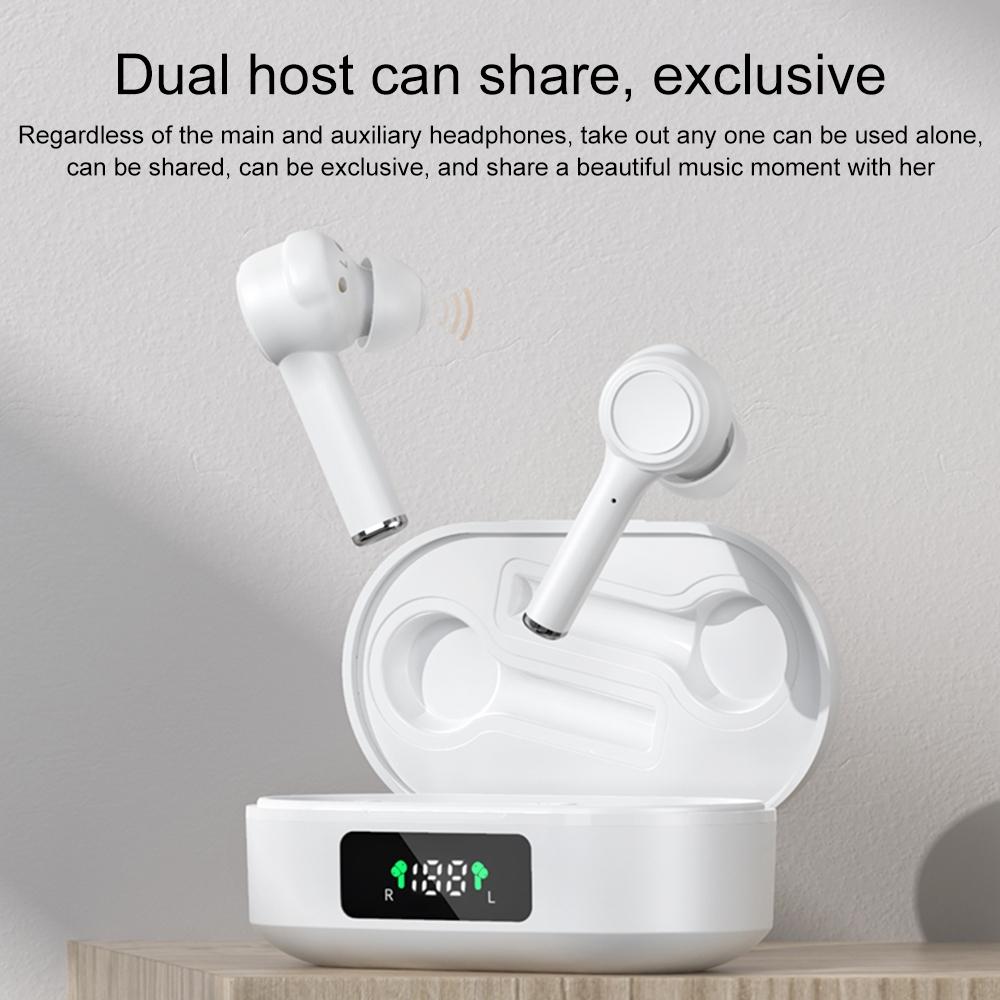 V562-W3180D6PI-202505222031-02 Wireless Bluetooth 5.0 Earphone with Digital Display and Noise Reduction - White - Image 3